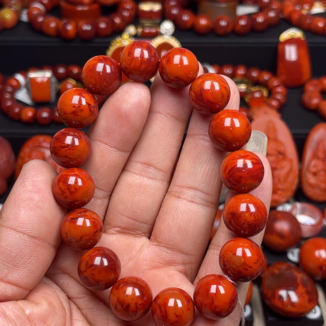 南红玛瑙珠宝奇石未镶嵌单圈13