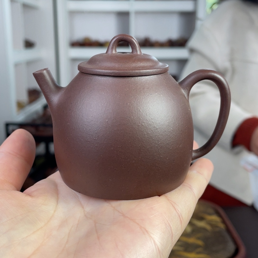 紫砂茶壶紫泥小秦权140cc