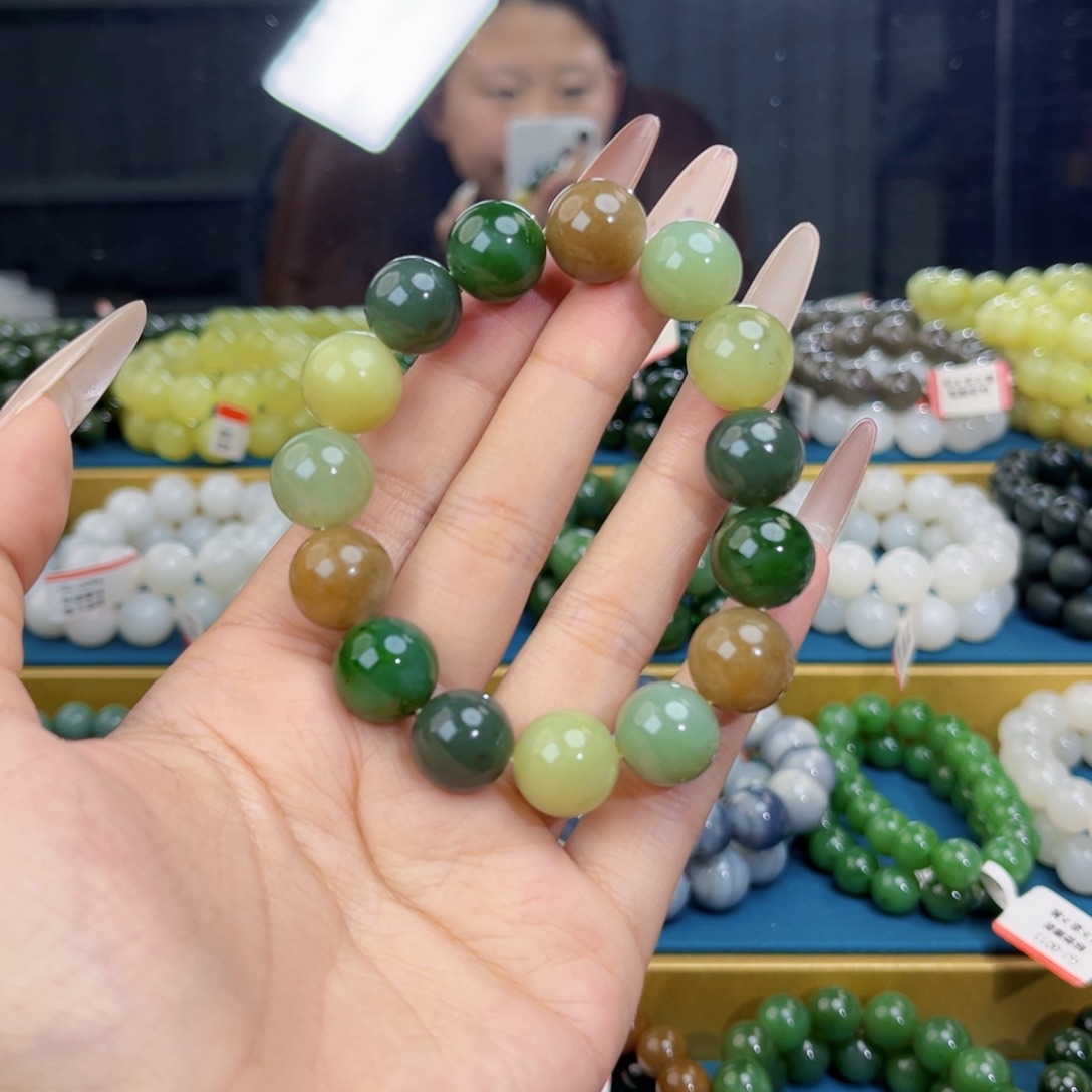 和田玉未镶嵌手链天然和田玉多宝手串14