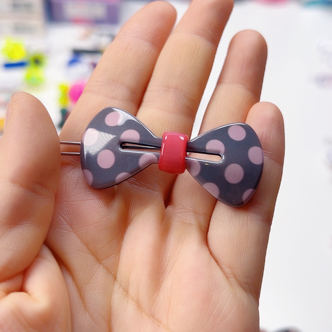 儿童灰波点扣夹韩国