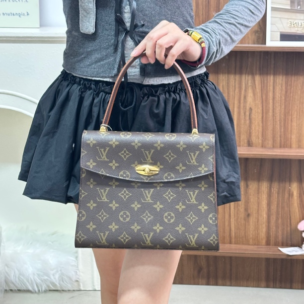 95新 LouisVuitton/路易威登 老花金扣公文手提包/且曼