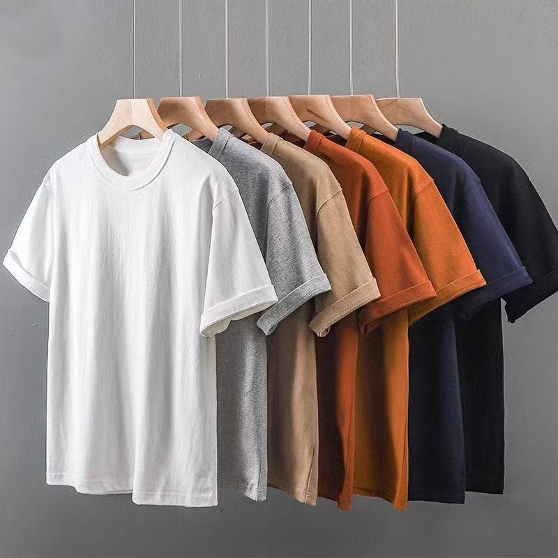 T桖纯棉休闲百搭夏季半袖简约宽松纯色白色情侣复古
