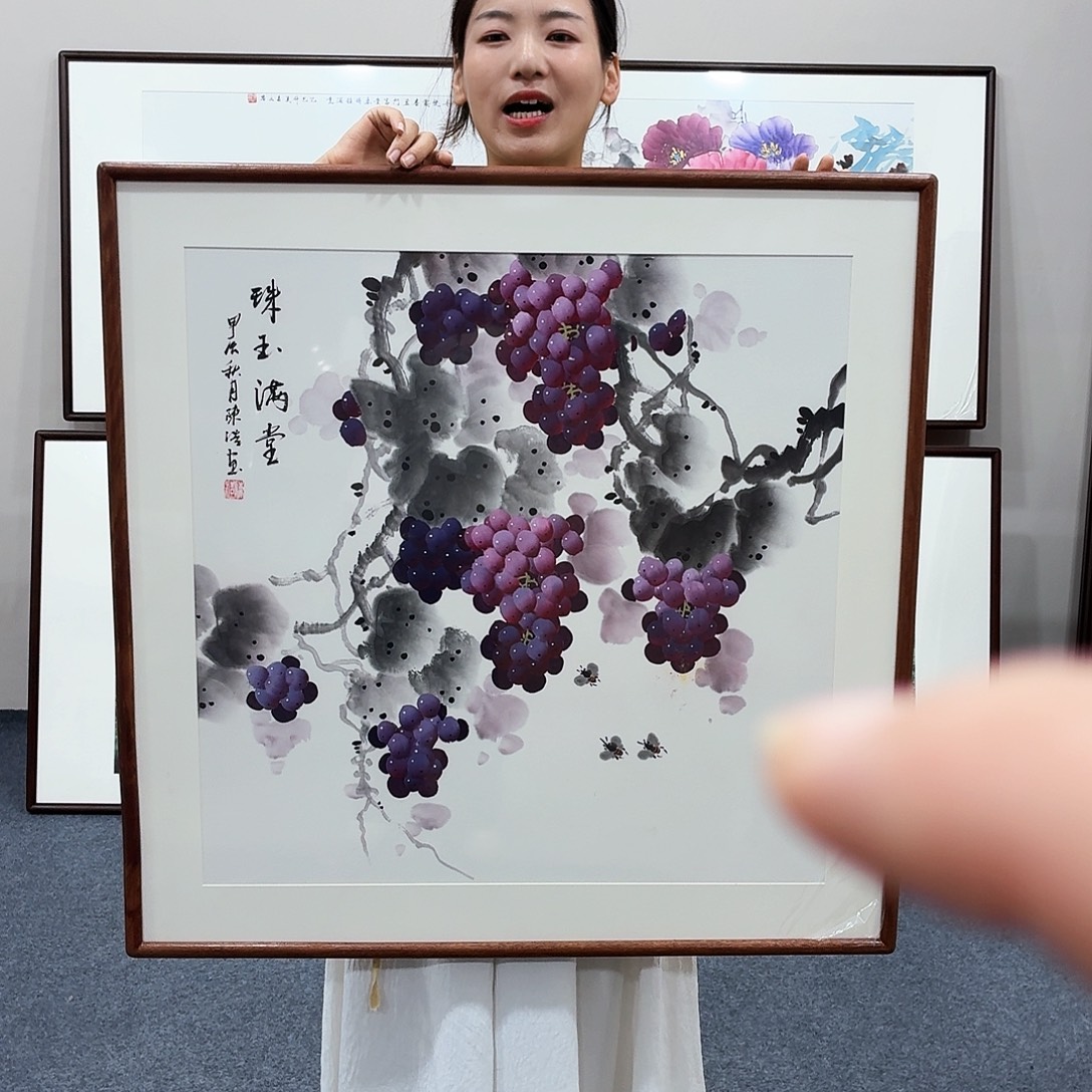 国画手绘作品80×80尺寸