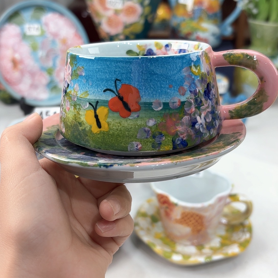 景德镇手绘高温釉下彩陶瓷茶具
