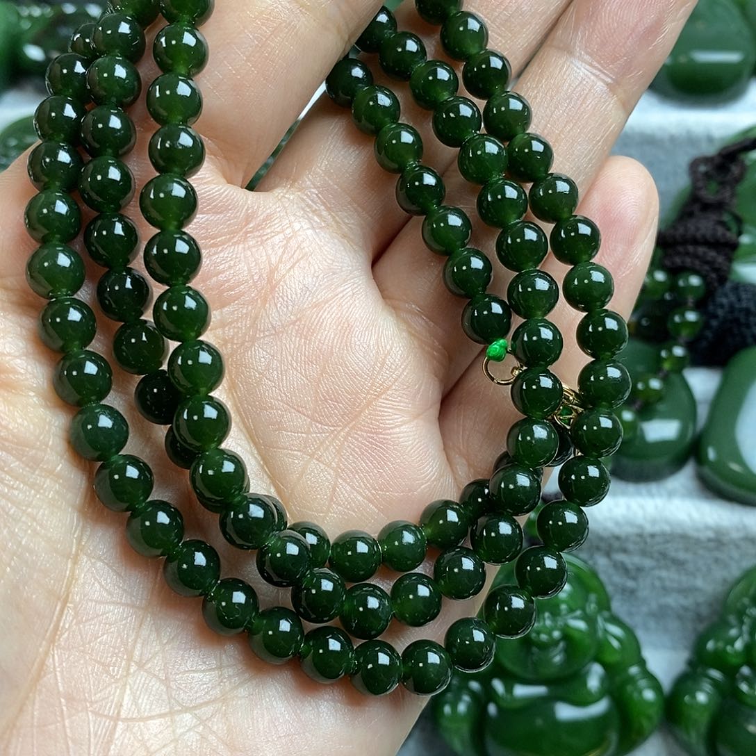 和田玉（碧玉）未镶嵌颈饰6mm