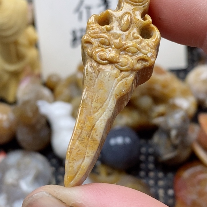 颈饰未镶嵌硅化珊瑚（珊瑚玉）