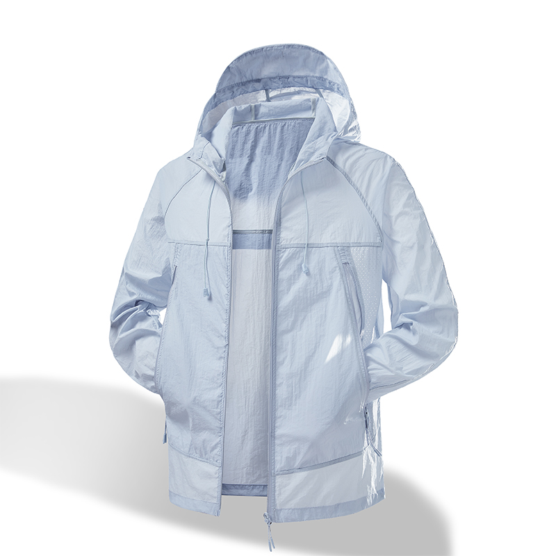 UPF50+夏季新品情侣款长袖轻薄户外运动防紫外线连帽防晒衣皮肤衣