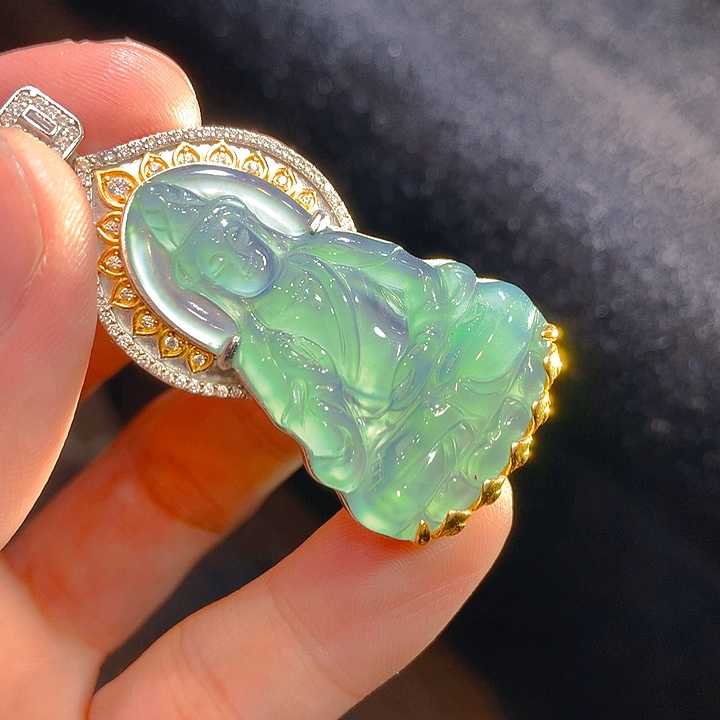 【闪购商品】翡翠颈饰银S925镶嵌翡翠