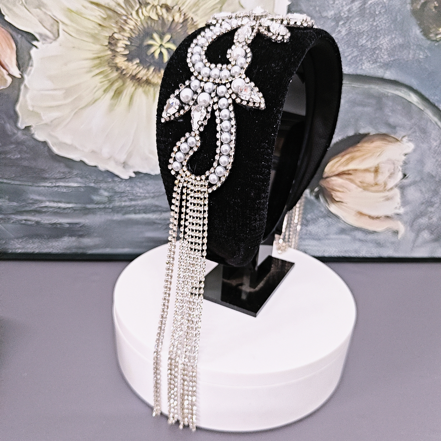 重工轻奢高级感满钻流苏宽边发箍头箍日常百搭外出时尚休闲发箍