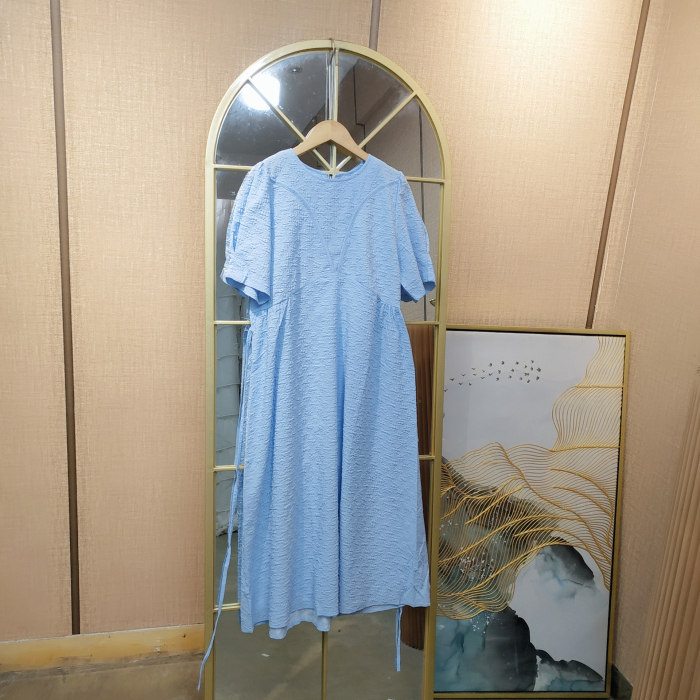 CN77孕妇蓝色连衣裙90-130