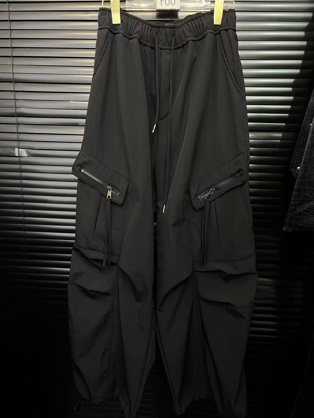 裤子加绒工装裤高腰多口袋梭织女冬季潮流裤速干