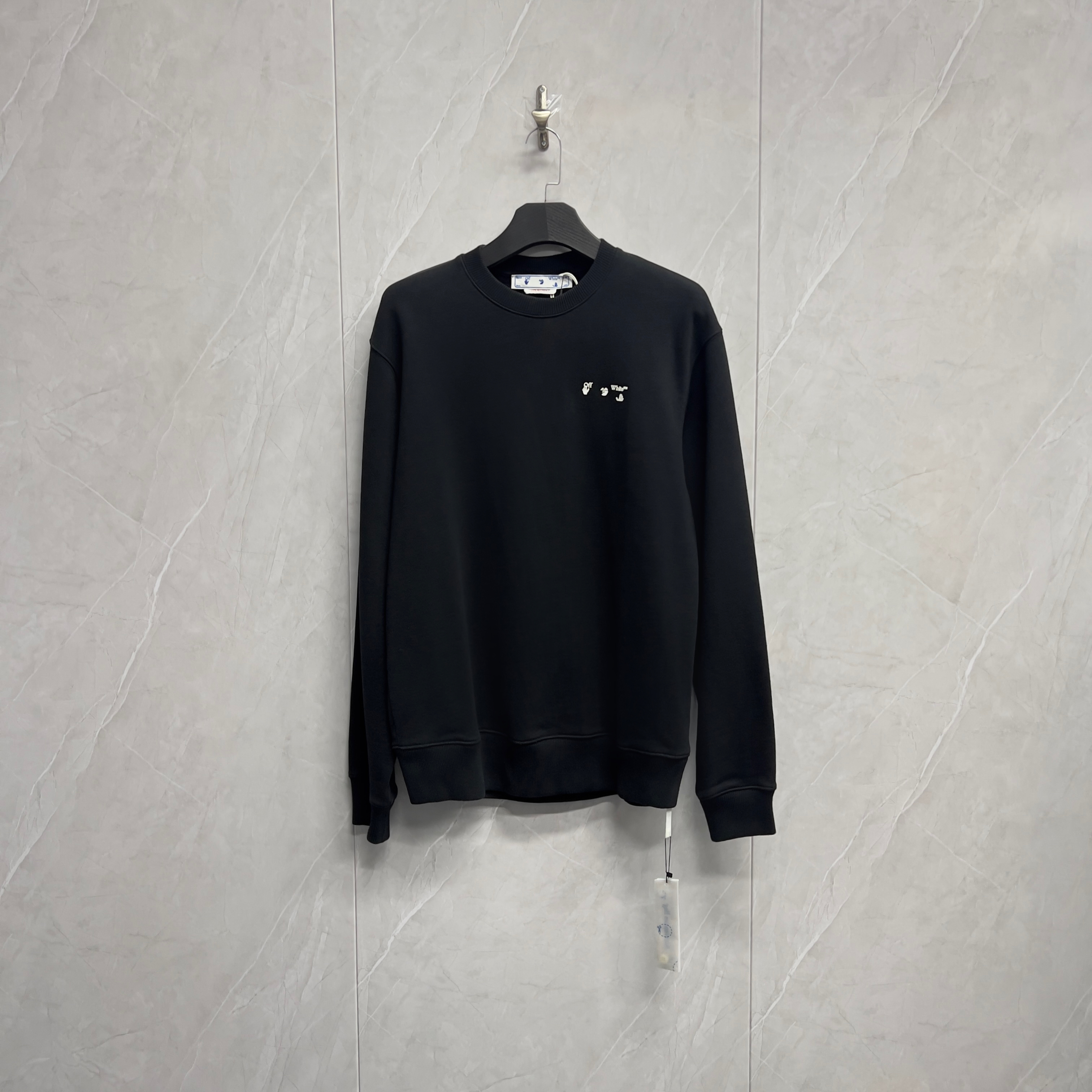 全新未使用 OFF-WHITE 新款浮雕Logo重磅螺纹卫衣/L宽松/包装吊牌