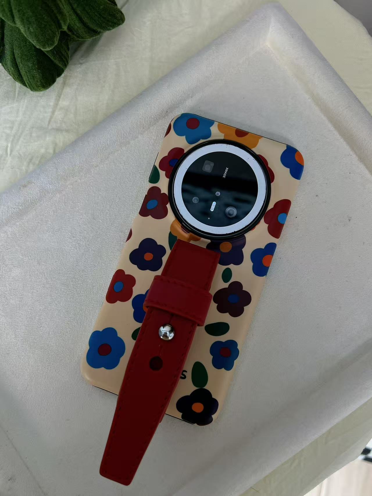 品申原创小众二合一豆豆钉皮质腕带适用华为mate70pro手机壳