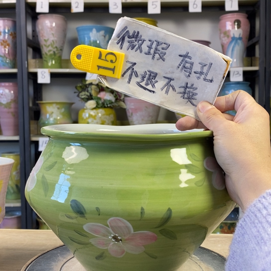 景德镇手工手绘陶瓷花盆