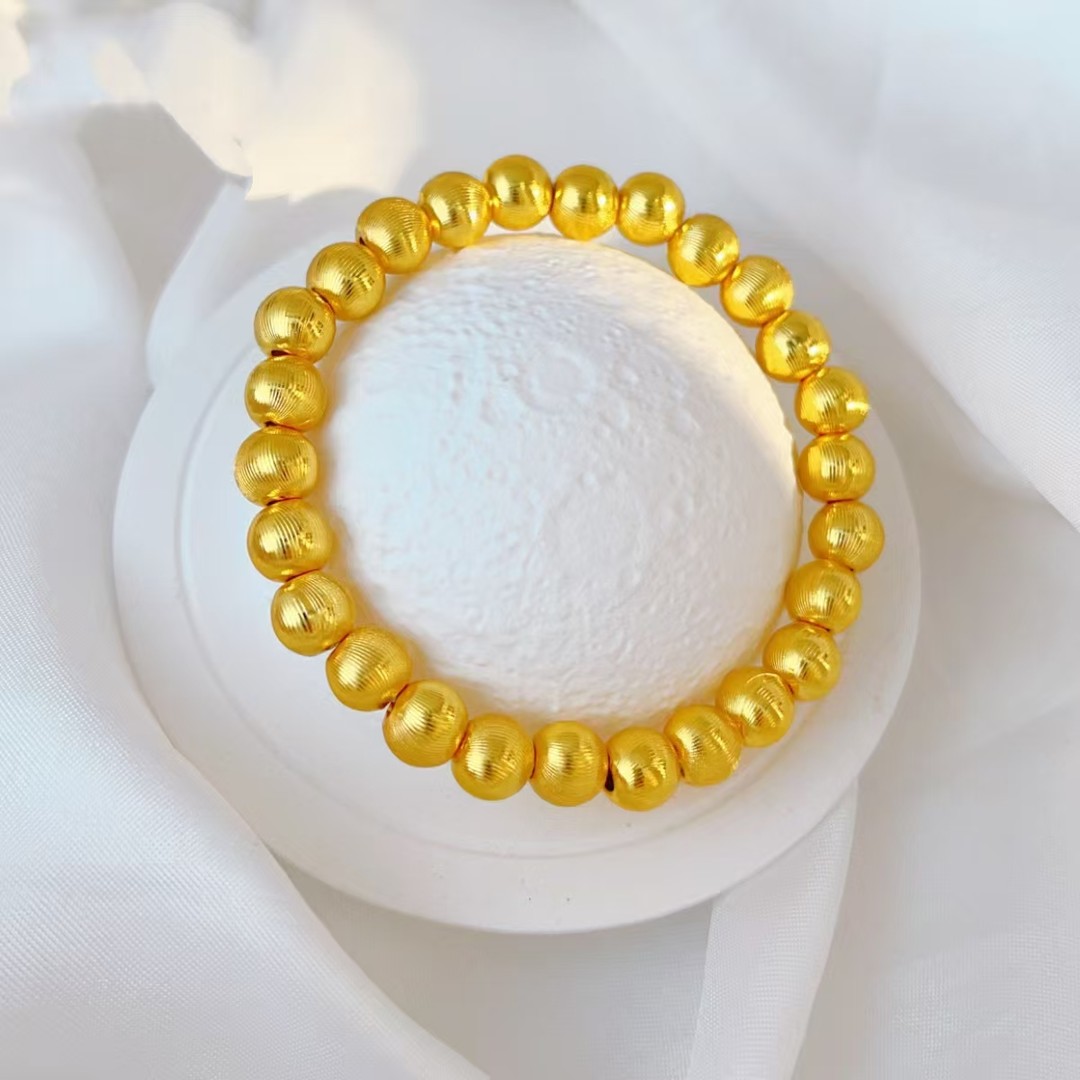 铜合金手链 新中式爆闪拉丝猫眼路路通女款手链时尚百搭手串小众