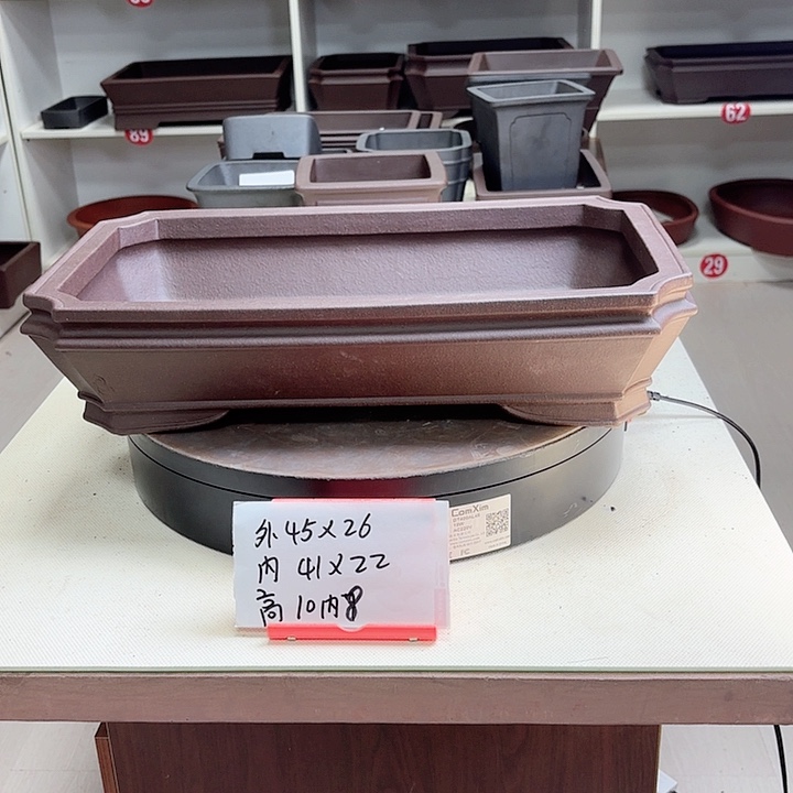 紫砂花盆中切角小