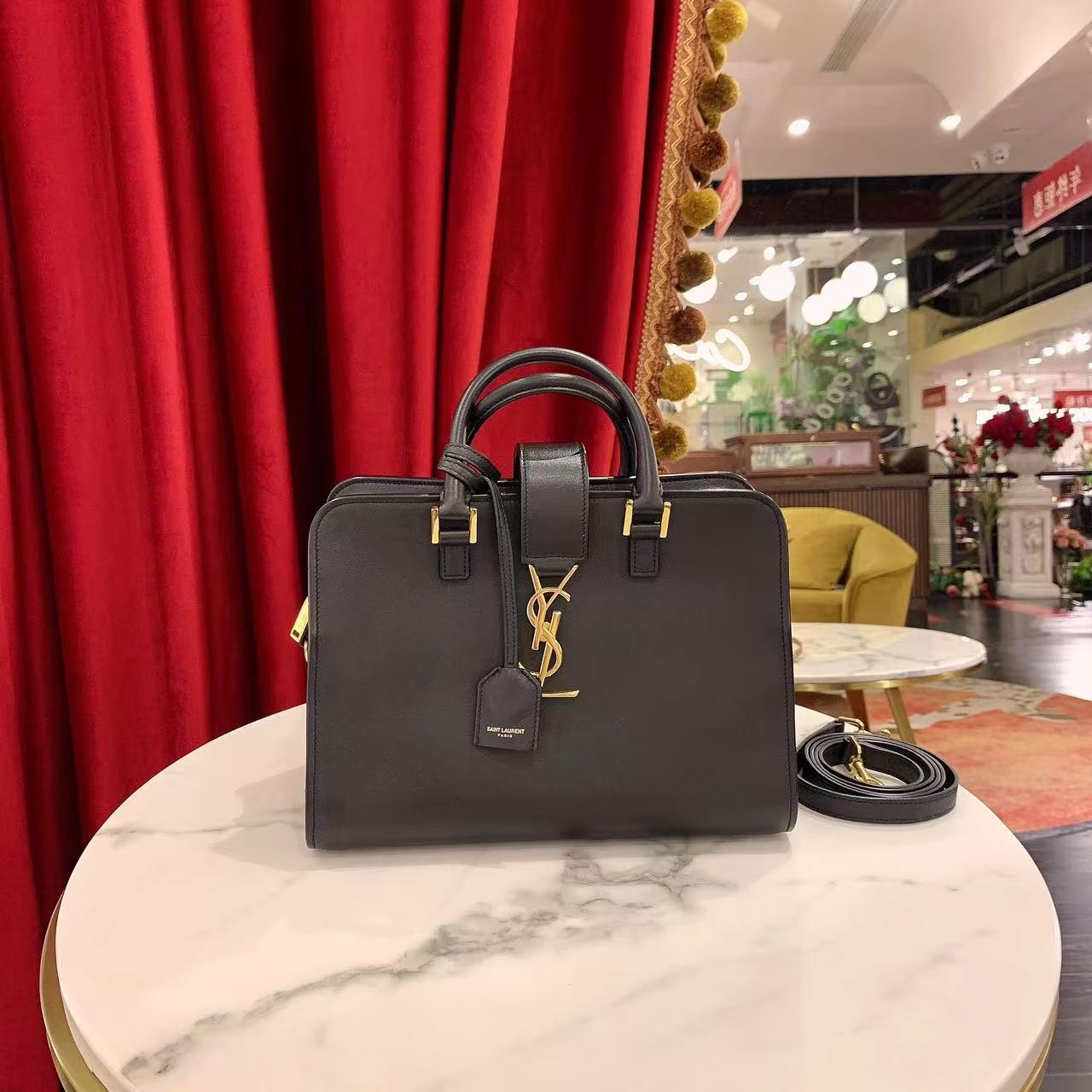 95新 YSL/圣罗兰 GGS萌萌 丨圣罗兰cabas小号黑金单肩包 97210898