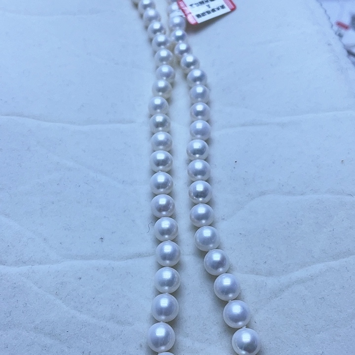 淡水珍珠项链银S925镶嵌9-10正圆无核
