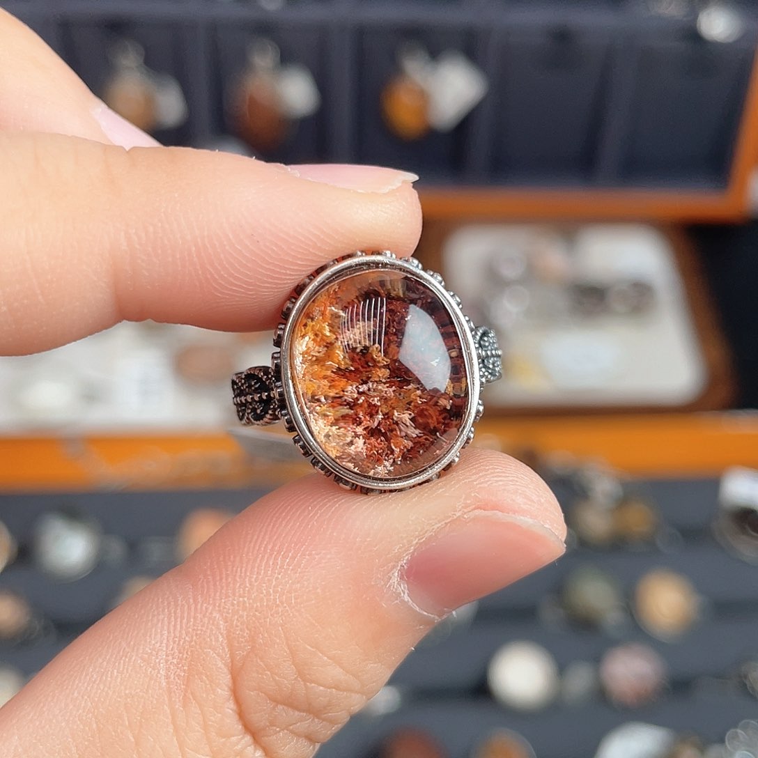 水晶戒指银S925镶嵌111111