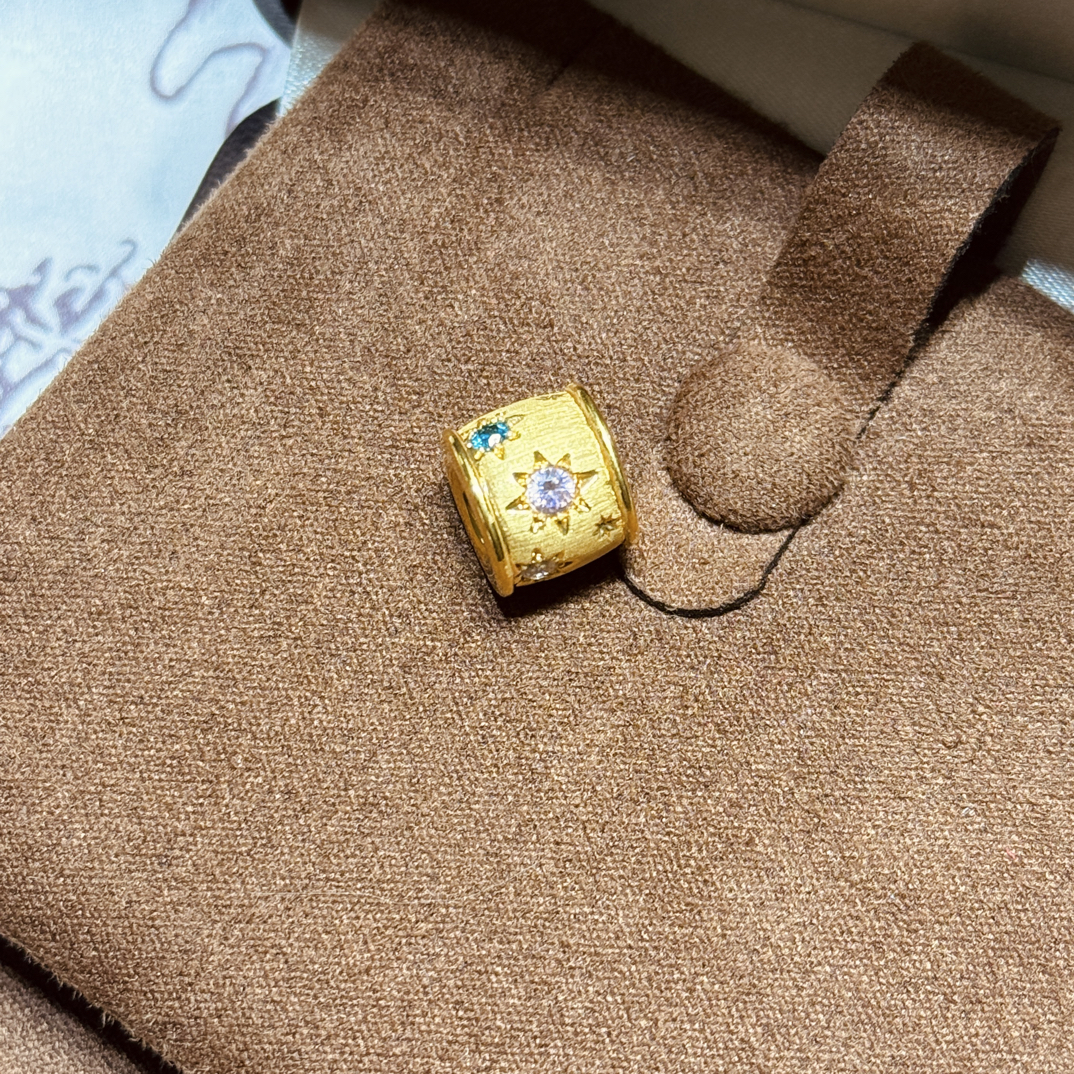 Love Pioneer足金999拉丝星芒多彩转运珠（可送编绳）