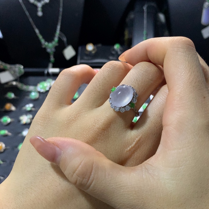 翡翠银S925镶嵌戒指