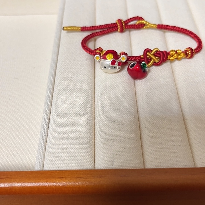 足银布艺银饰x2+平安红绳