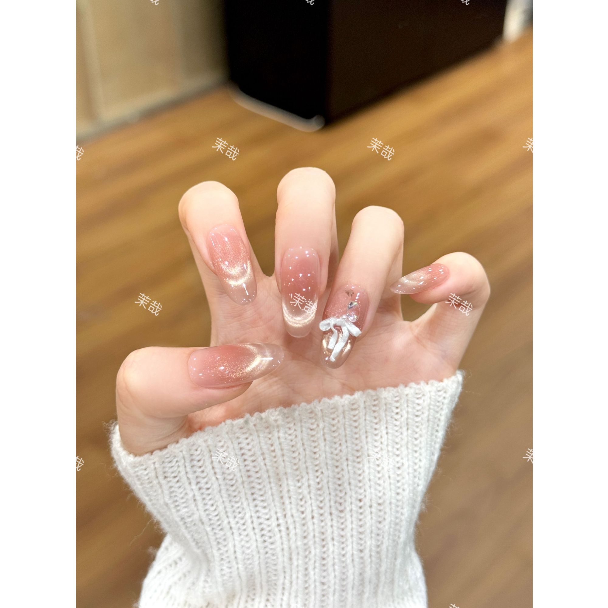 茉哉现货【金色黎明】纯手工定制美甲拆卸穿戴甲A5204