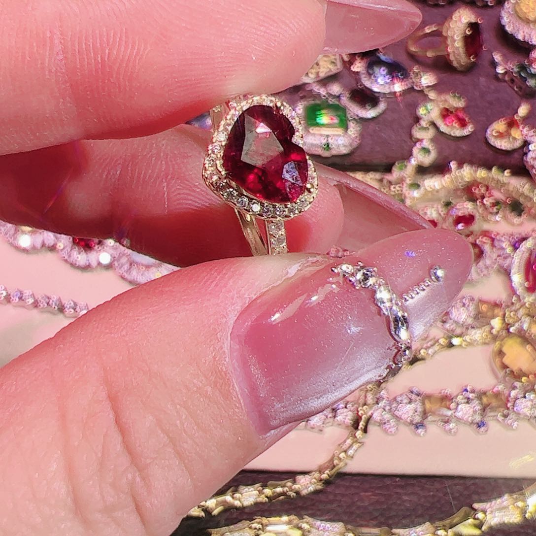 碧玺碧玺戒指银S925镶嵌