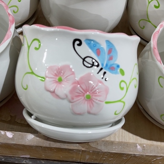 多肉绿植陶瓷花盆，有孔