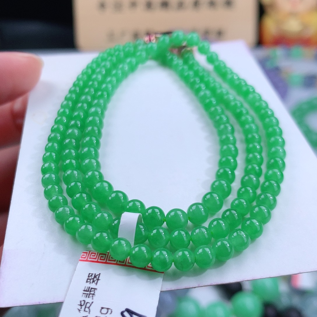 翡翠手链未镶嵌卡3.6-4.5mm