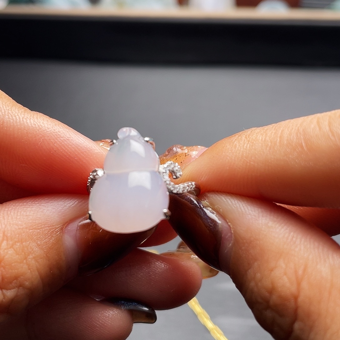 银S925镶嵌定制翡翠珺**晔镶嵌费