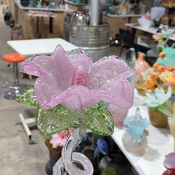 琉璃琉璃花瓶高45口9