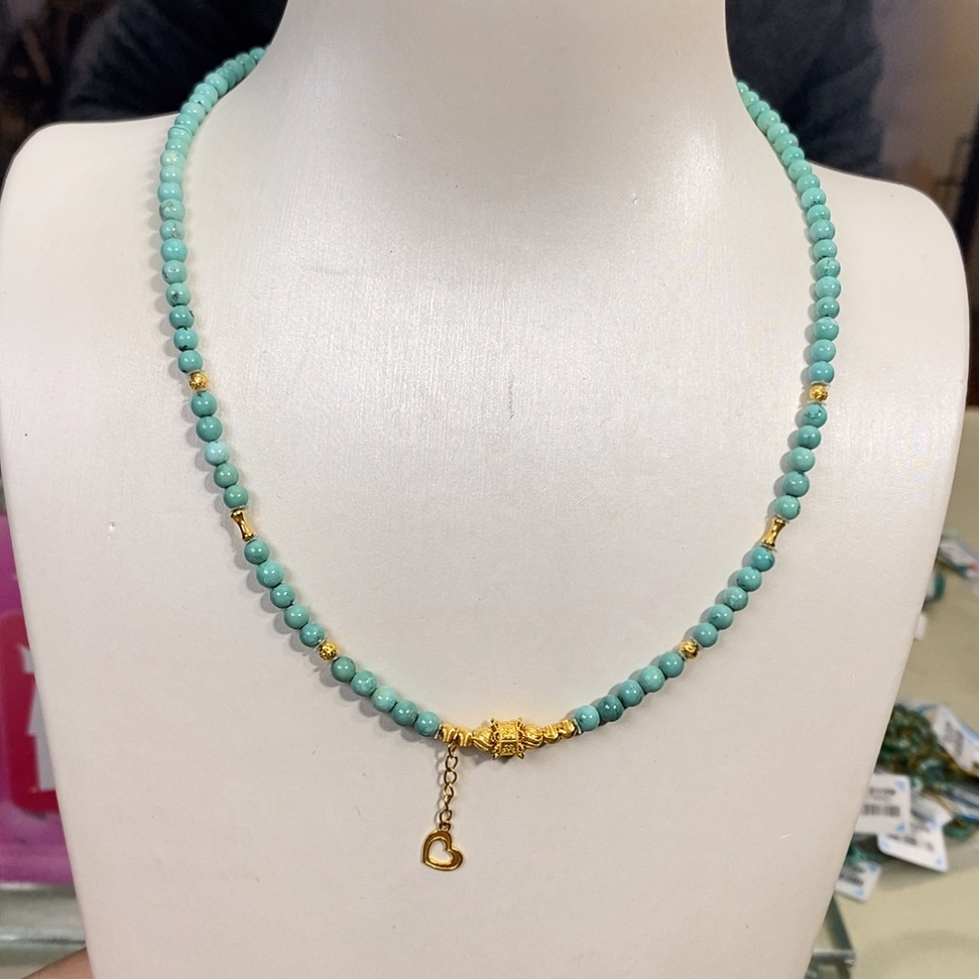 绿松石18K金镶嵌珠宝奇石