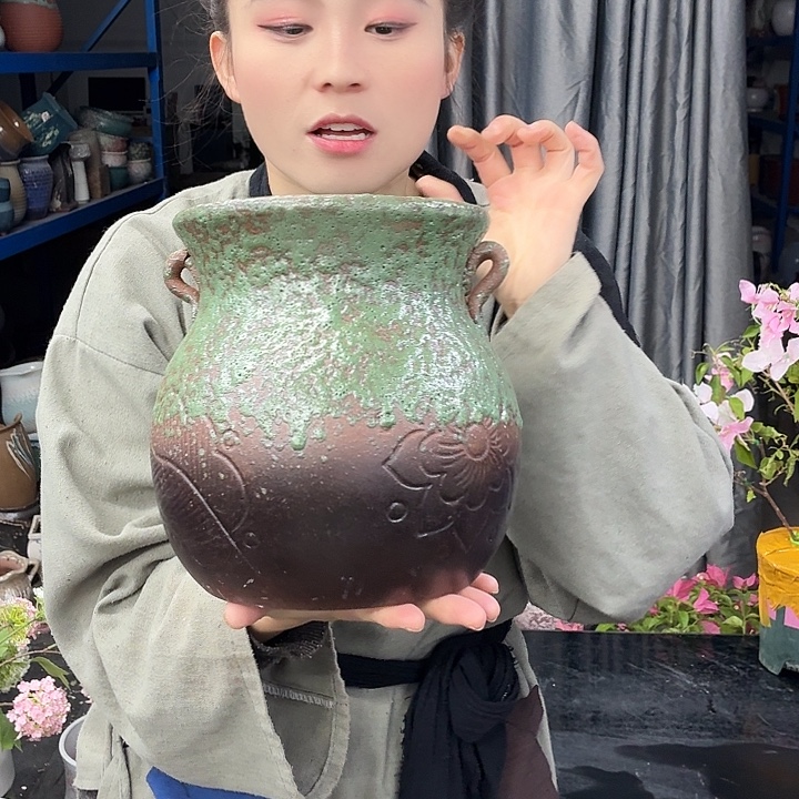 17×21 -粗陶花盆有孔-买买买