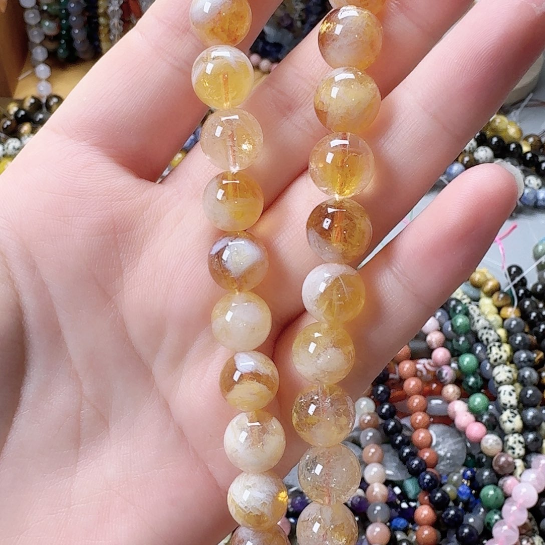 未镶嵌玛瑙/玉髓珠宝半成品卡10黄塔晶一条