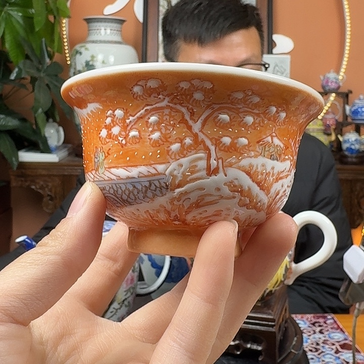 摆件陶景德镇陶瓷手工杯子