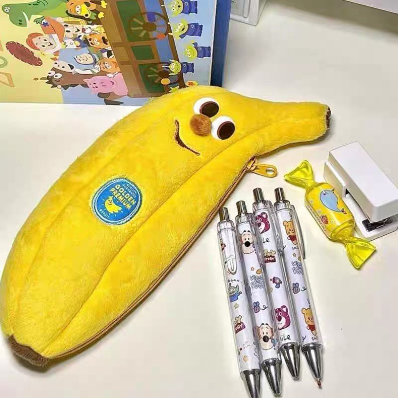 可爱高颜值卡通香蕉笔袋简约小众不撞款铅笔袋文具袋初高中生文具
