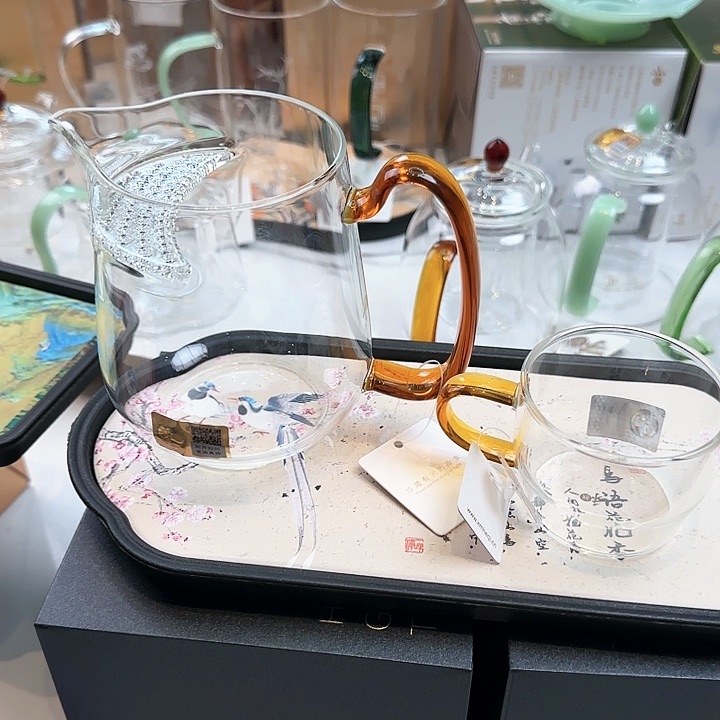禾器琥珀色丰然煮茶器加小杯