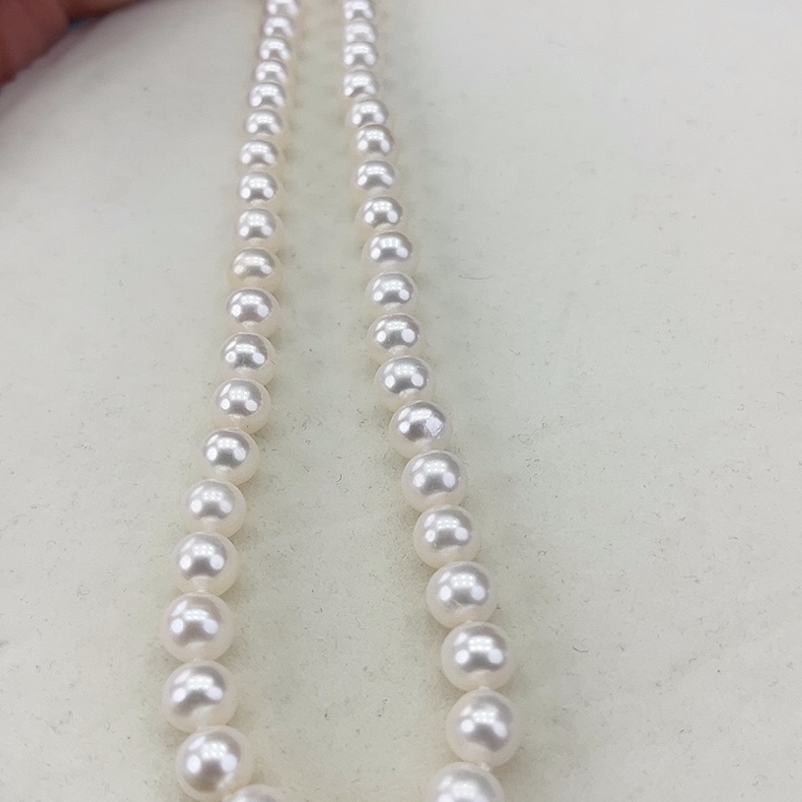淡水珍珠颈饰银S925镶嵌卡8极光白