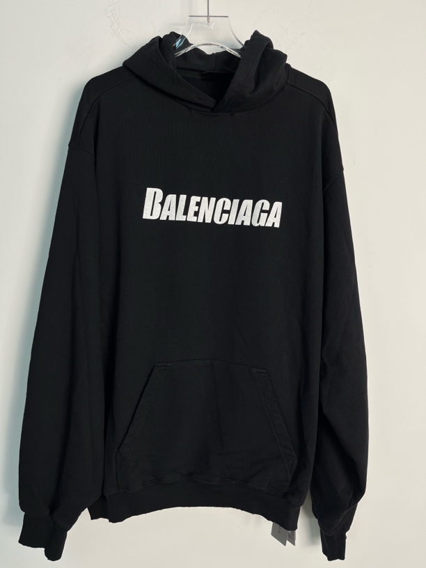 未使用 Balenciaga/巴黎世家 S*1，M*1/黑色卫衣帽衫/06948/JP