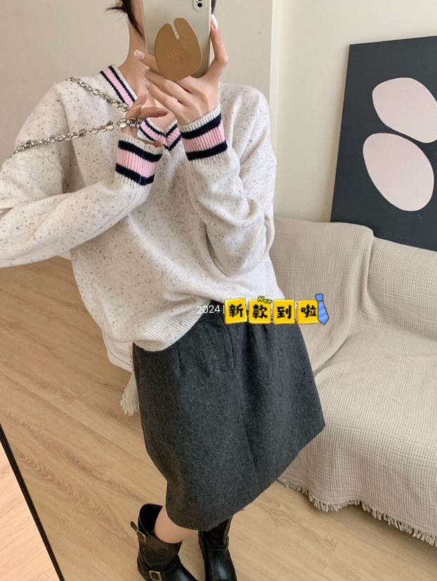 GMX-232-【外贸工厂】羊毛女款纯色毛针织衫-W297太空米