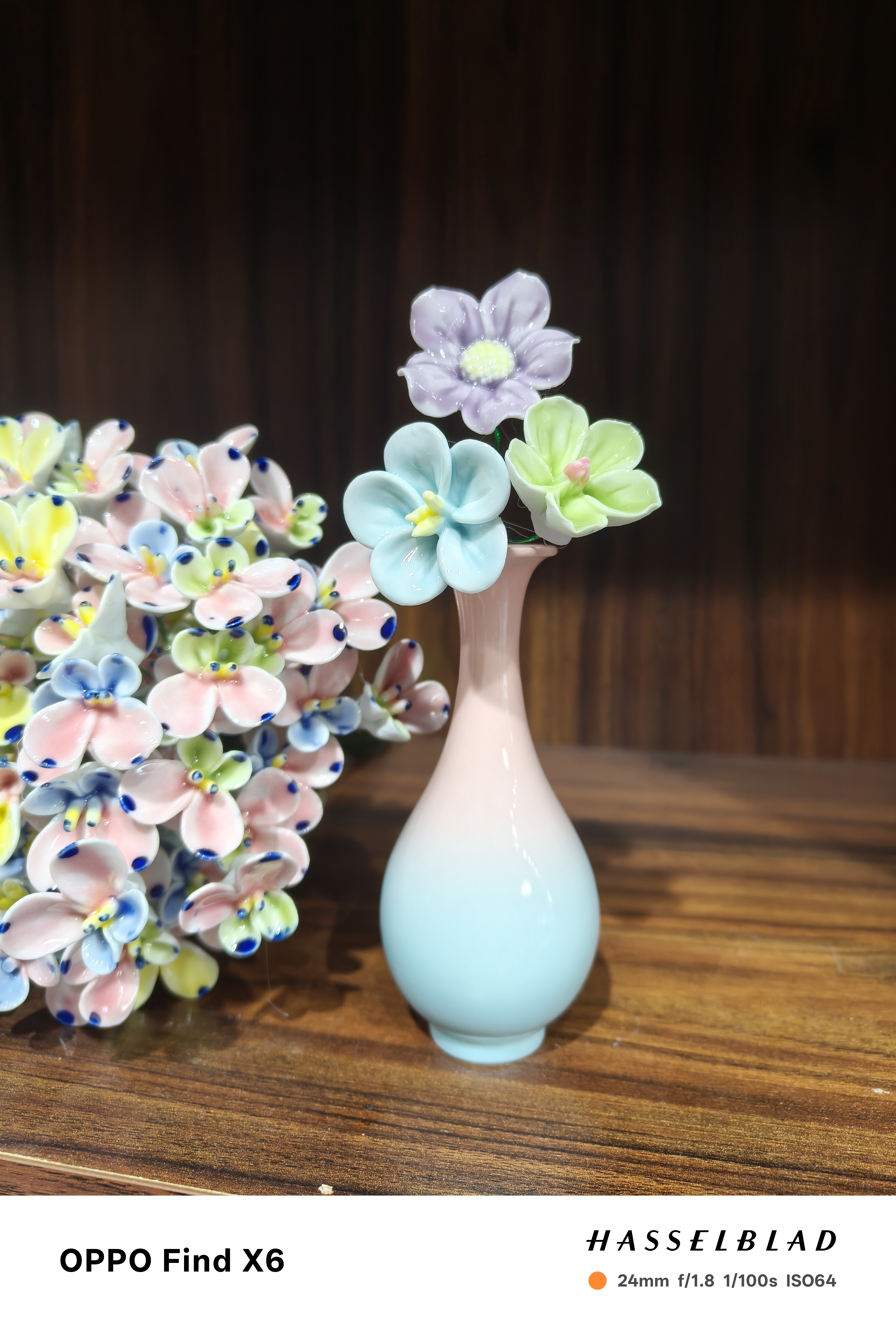 景德镇纯手工陶瓷小号花瓶+花花组合（不备注 联系不上默认发随机）