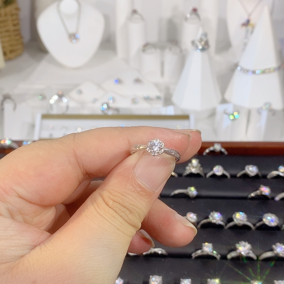 925银合成碳硅石花蕾30