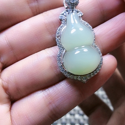 和田玉戒指银S925镶嵌