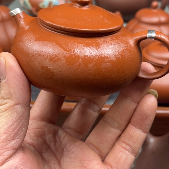 朱泥茶壶小*原矿生沙朱泥150cc寒江