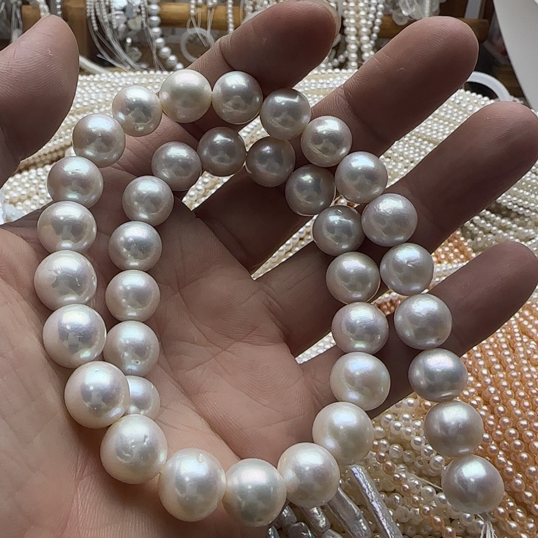 ****星半成品淡水珍珠未镶嵌卡11.5正圆（拍2发1）