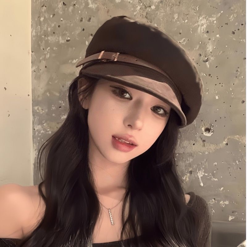 韩国ins皮带扣南瓜帽秋冬女复古美拉德女士帽子贝雷帽文艺春秋