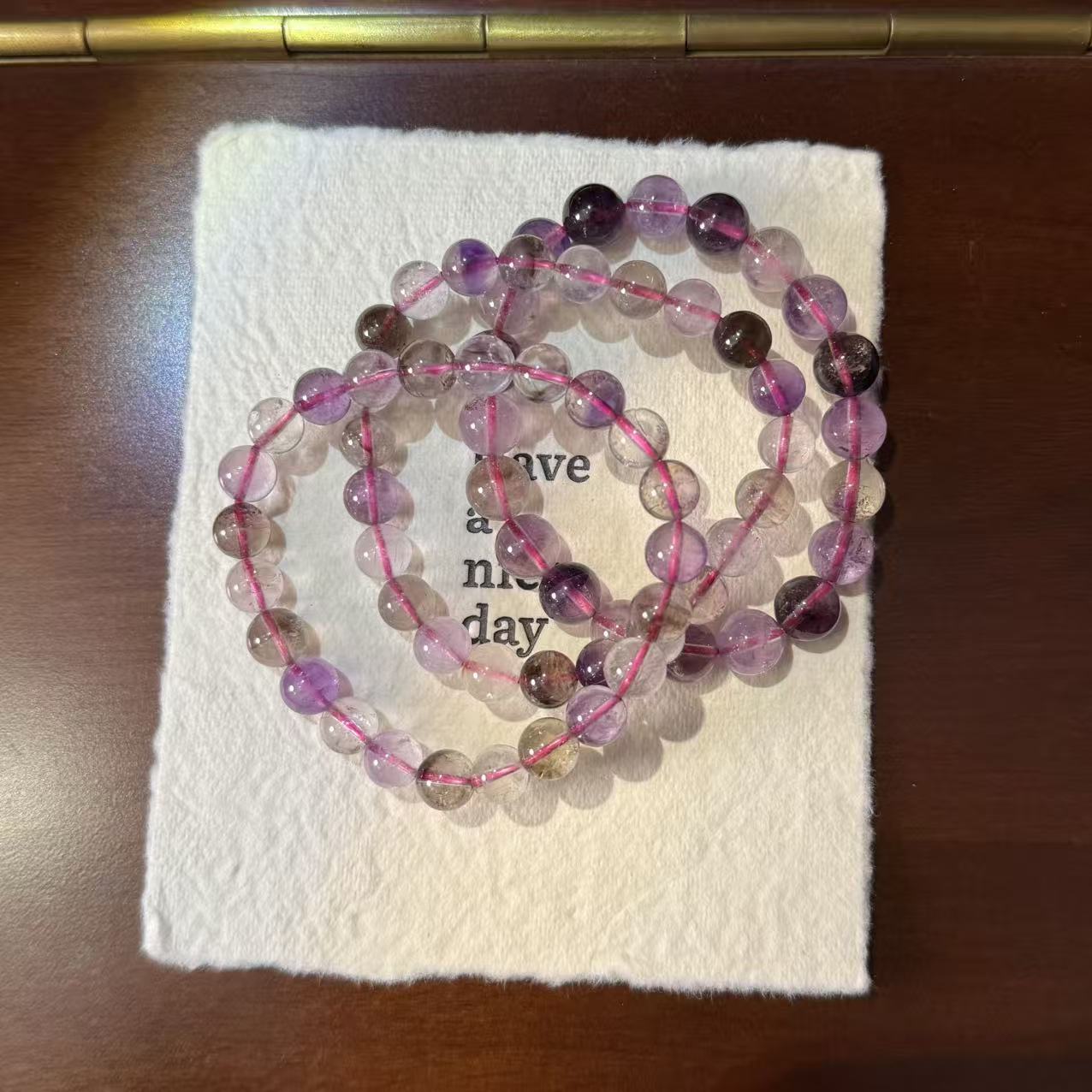 【福利】天然紫超七水晶单圈手串