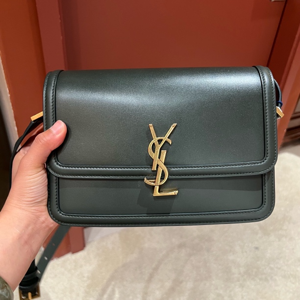95新 YSL/圣罗兰 ysl 斜挎  solferino box 墨绿豆腐包小号/0000
