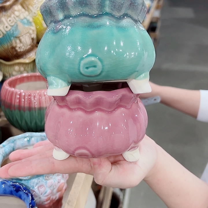 有孔.凑满10元发货多肉陶瓷花盆！